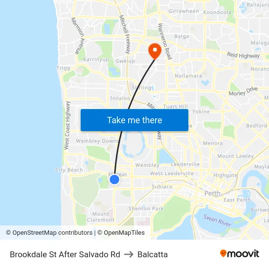 Brookdale St After Salvado Rd to Balcatta map