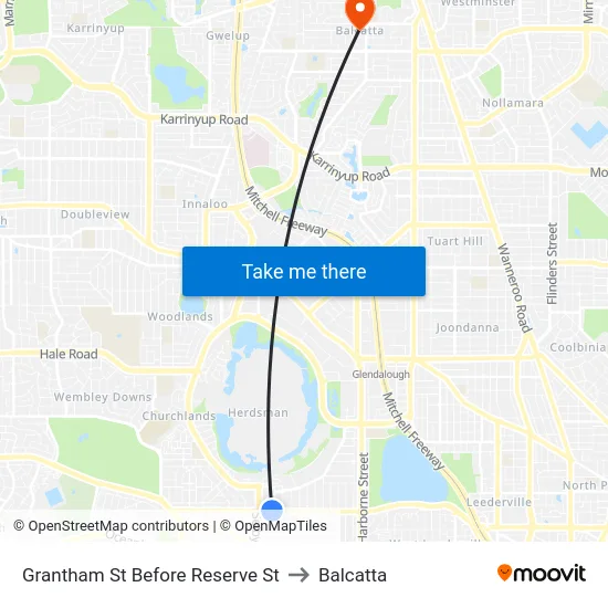 Grantham St Before Reserve St to Balcatta map
