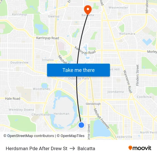 Herdsman Pde After Drew St to Balcatta map
