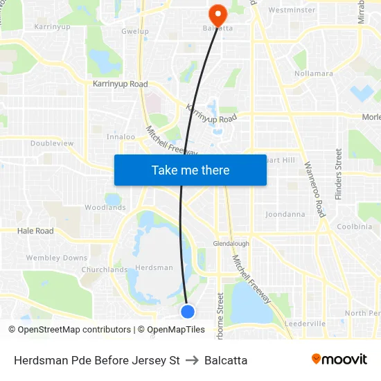 Herdsman Pde Before Jersey St to Balcatta map