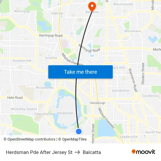 Herdsman Pde After Jersey St to Balcatta map