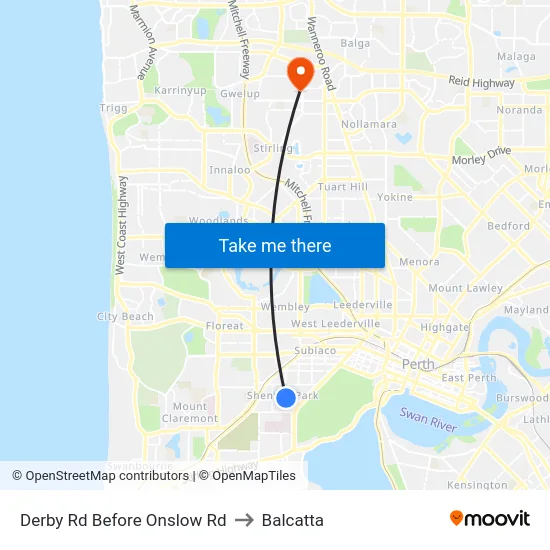 Derby Rd Before Onslow Rd to Balcatta map