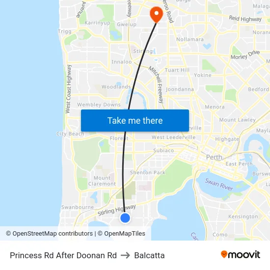 Princess Rd After Doonan Rd to Balcatta map