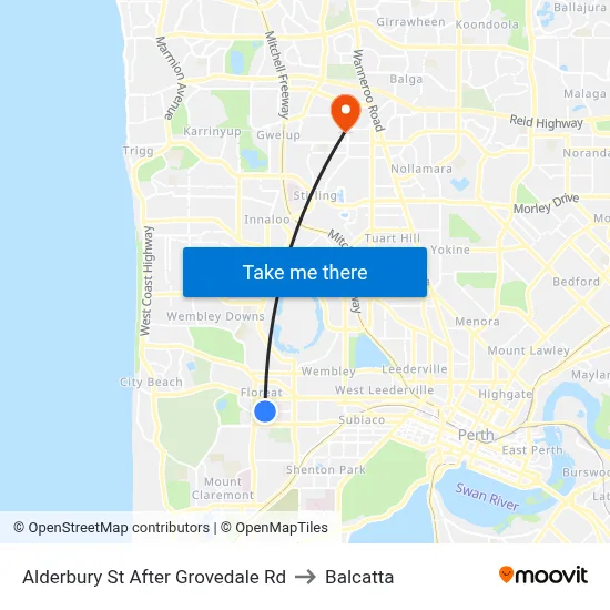 Alderbury St After Grovedale Rd to Balcatta map
