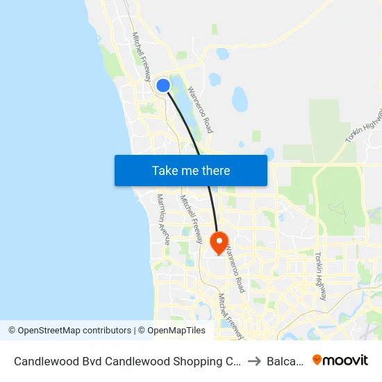 Candlewood Bvd Candlewood Shopping Centre to Balcatta map