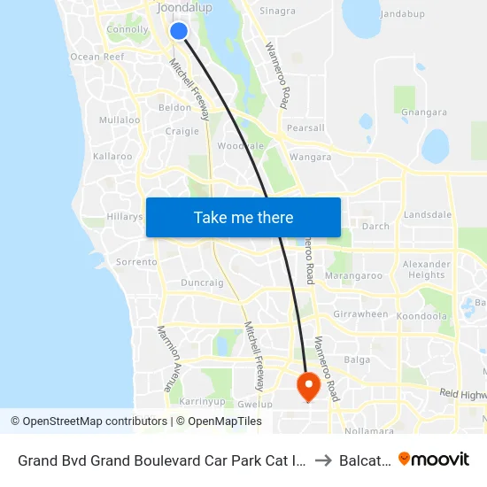 Grand Bvd Grand Boulevard Car Park Cat Id 27 to Balcatta map