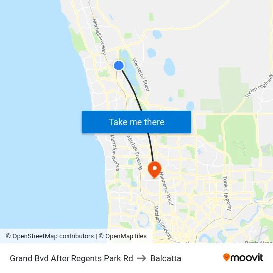 Grand Bvd After Regents Park Rd to Balcatta map