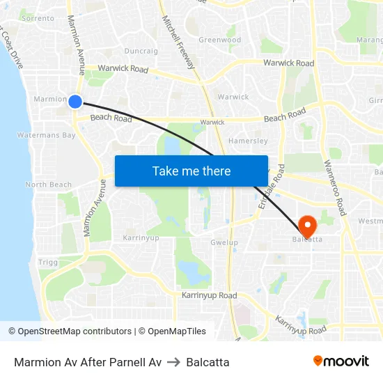 Marmion Av After Parnell Av to Balcatta map