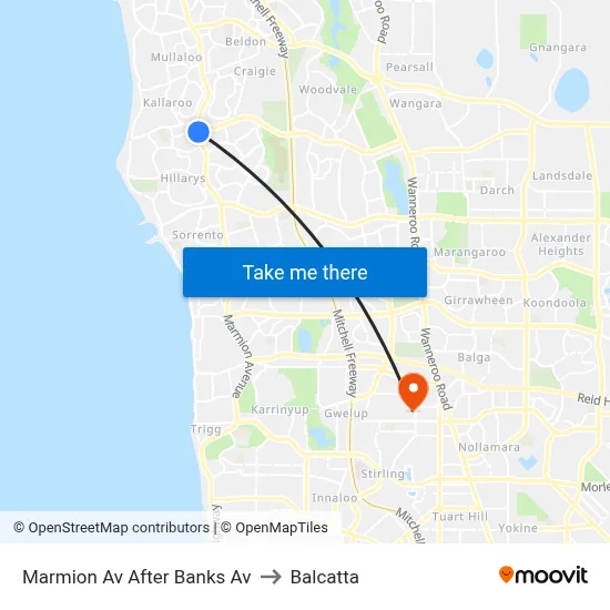 Marmion Av After Banks Av to Balcatta map