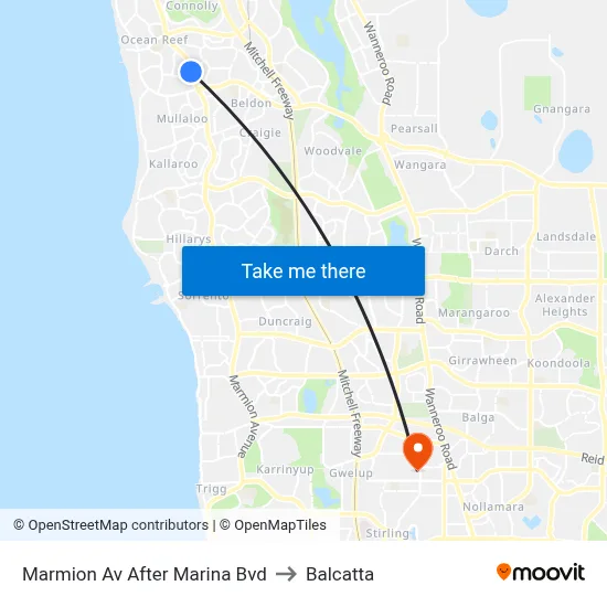 Marmion Av After Marina Bvd to Balcatta map