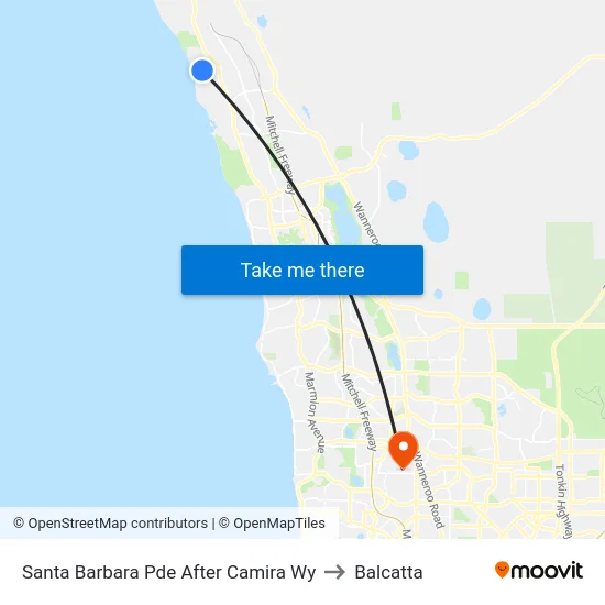 Santa Barbara Pde After Camira Wy to Balcatta map