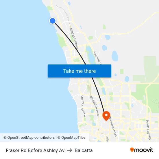 Fraser Rd Before Ashley Av to Balcatta map