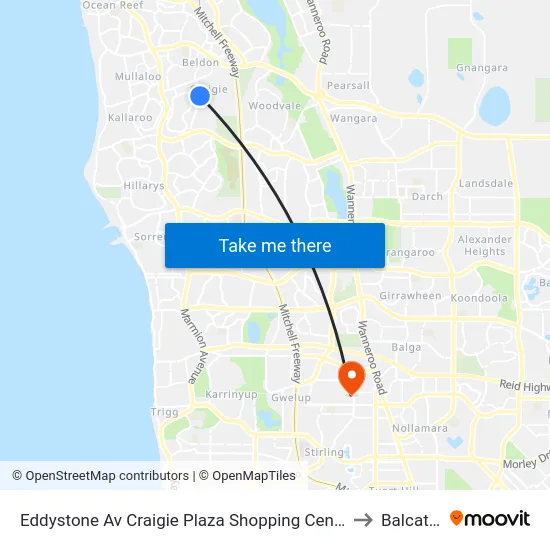 Eddystone Av Craigie Plaza Shopping Centre to Balcatta map