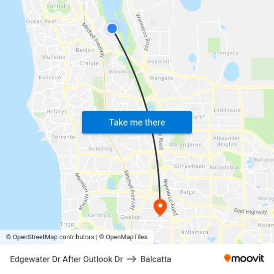 Edgewater Dr After Outlook Dr to Balcatta map