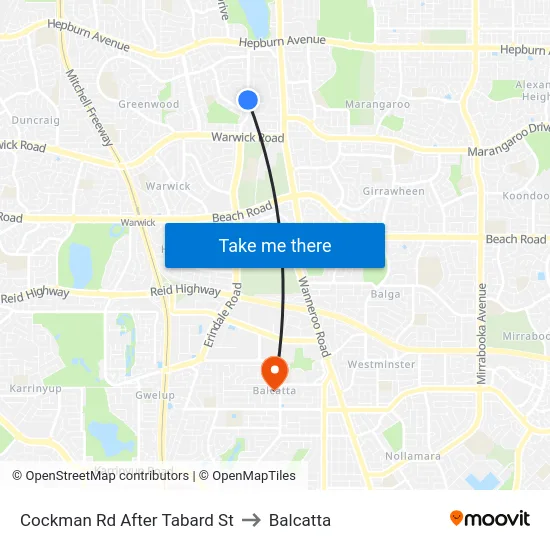 Cockman Rd After Tabard St to Balcatta map