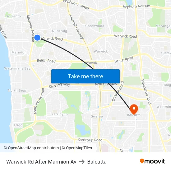 Warwick Rd After Marmion Av to Balcatta map