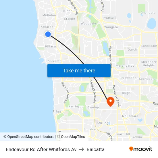 Endeavour Rd After Whitfords Av to Balcatta map