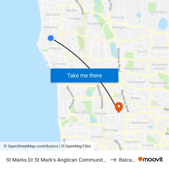 St Marks Dr St Mark's Anglican Community School to Balcatta map