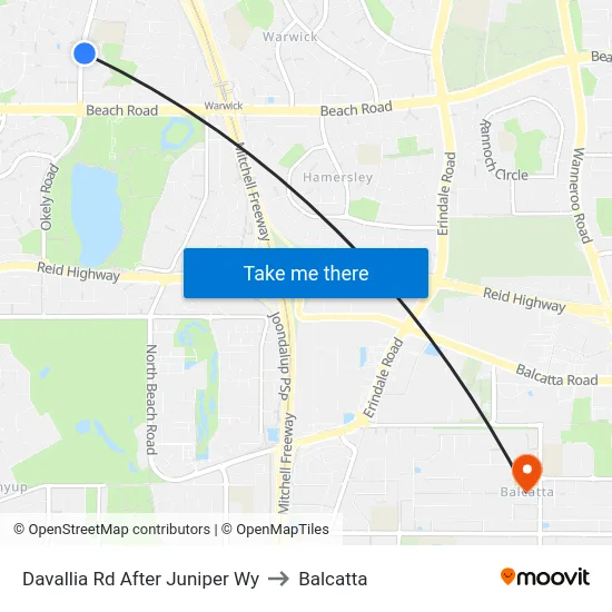 Davallia Rd After Juniper Wy to Balcatta map