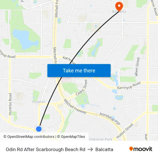 Odin Rd After Scarborough Beach Rd to Balcatta map