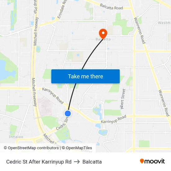 Cedric St After Karrinyup Rd to Balcatta map