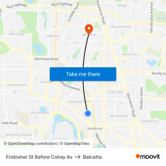 Frobisher St Before Colray Av to Balcatta map