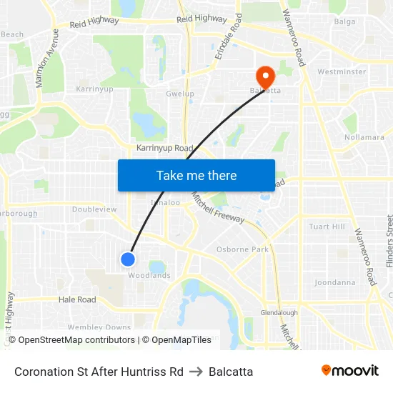 Coronation St After Huntriss Rd to Balcatta map