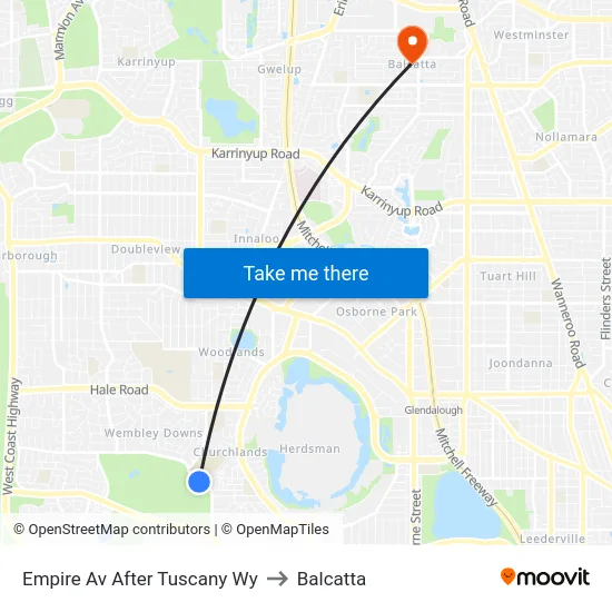 Empire Av After Tuscany Wy to Balcatta map