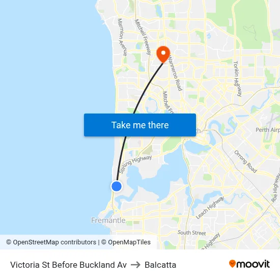 Victoria St Before Buckland Av to Balcatta map