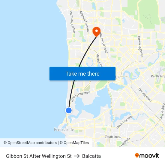 Gibbon St After Wellington St to Balcatta map