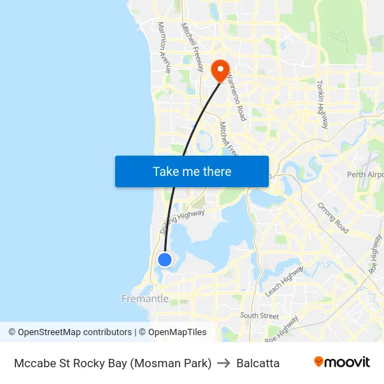 Mccabe St Rocky Bay (Mosman Park) to Balcatta map