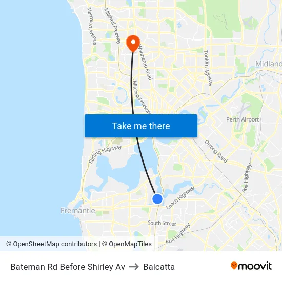 Bateman Rd Before Shirley Av to Balcatta map