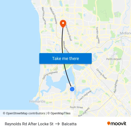 Reynolds Rd After Locke St to Balcatta map