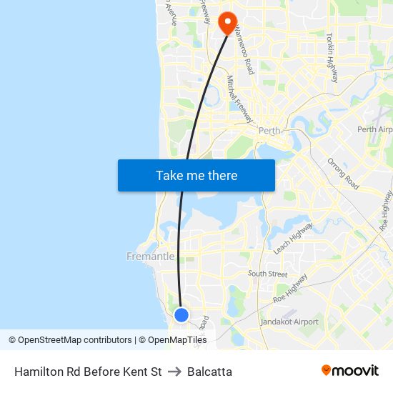 Hamilton Rd Before Kent St to Balcatta map