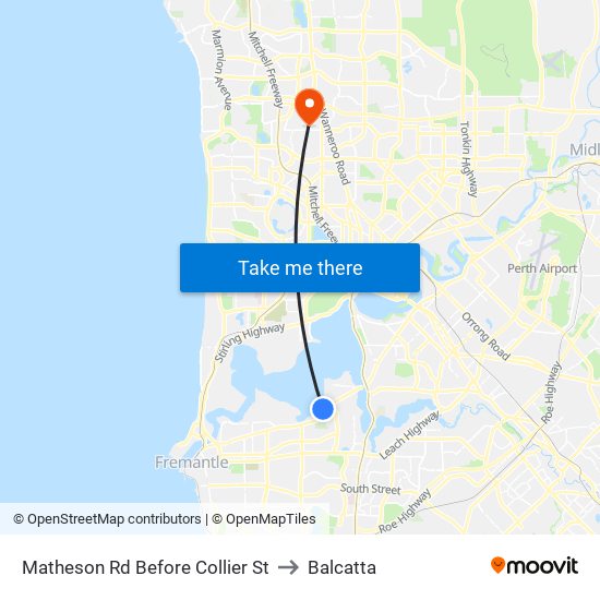 Matheson Rd Before Collier St to Balcatta map