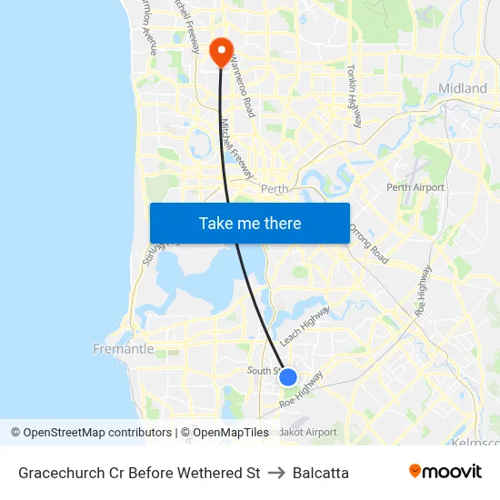 Gracechurch Cr Before Wethered St to Balcatta map