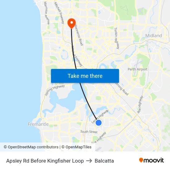 Apsley Rd Before Kingfisher Loop to Balcatta map