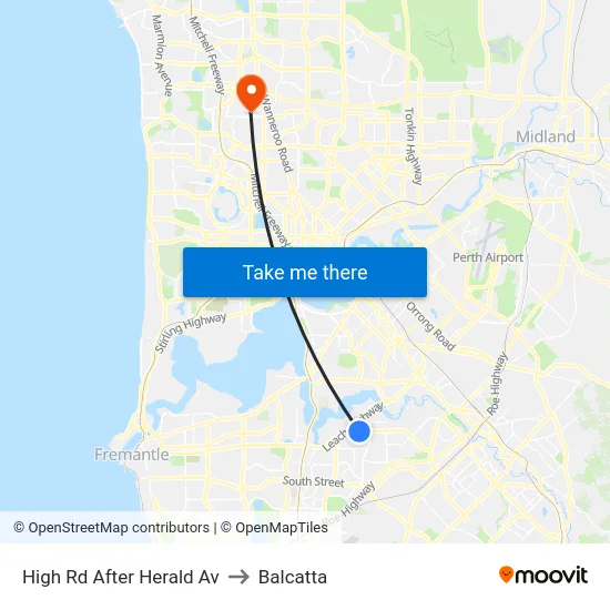 High Rd After Herald Av to Balcatta map