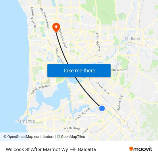 Willcock St After Marmot Wy to Balcatta map