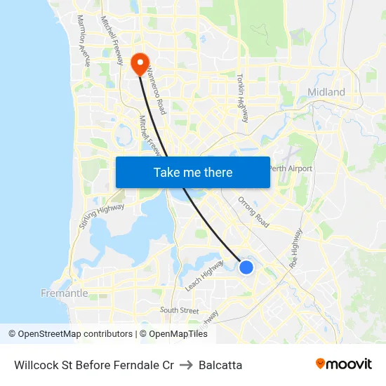 Willcock St Before Ferndale Cr to Balcatta map