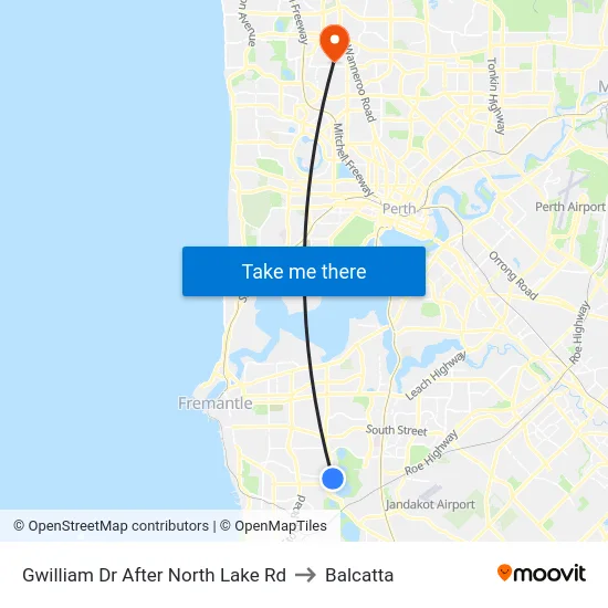 Gwilliam Dr After North Lake Rd to Balcatta map