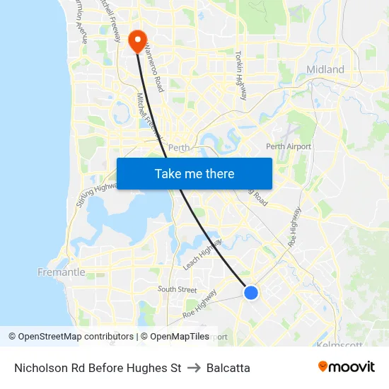 Nicholson Rd Before Hughes St to Balcatta map