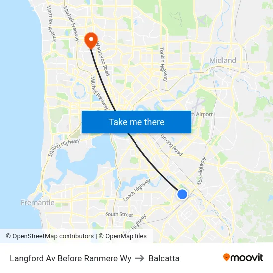 Langford Av Before Ranmere Wy to Balcatta map