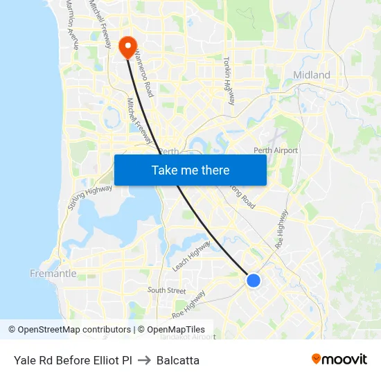 Yale Rd Before Elliot Pl to Balcatta map