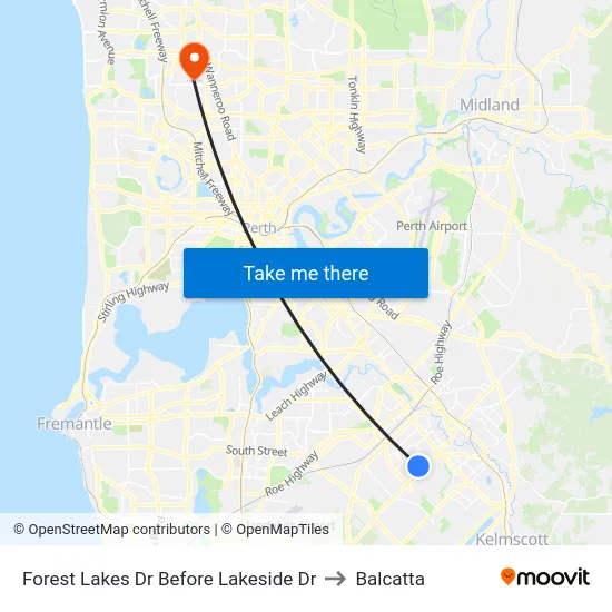 Forest Lakes Dr Before Lakeside Dr to Balcatta map