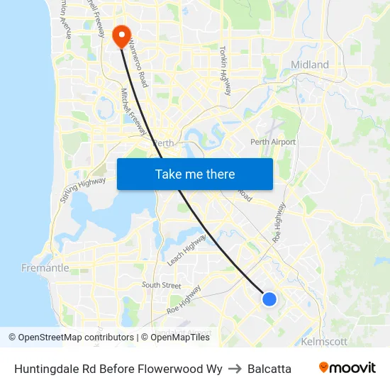 Huntingdale Rd Before Flowerwood Wy to Balcatta map
