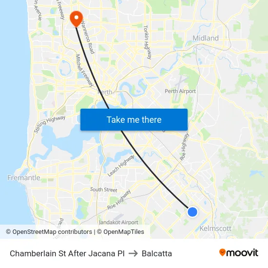 Chamberlain St After Jacana Pl to Balcatta map