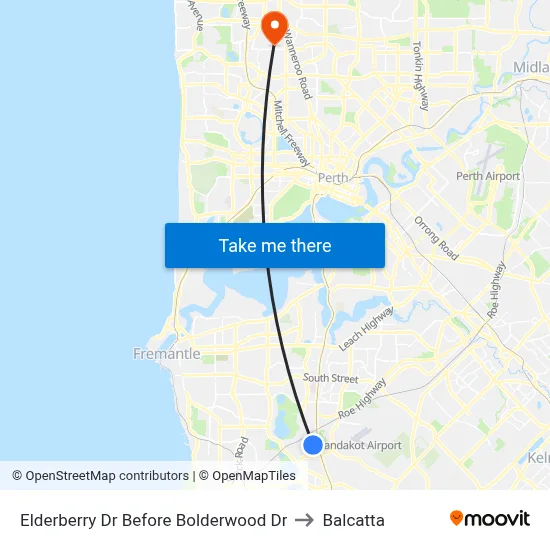 Elderberry Dr Before Bolderwood Dr to Balcatta map