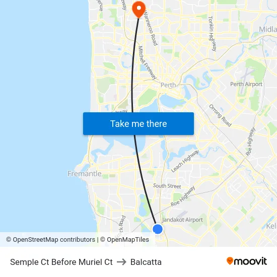 Semple Ct Before Muriel Ct to Balcatta map