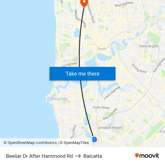 Beeliar Dr After Hammond Rd to Balcatta map